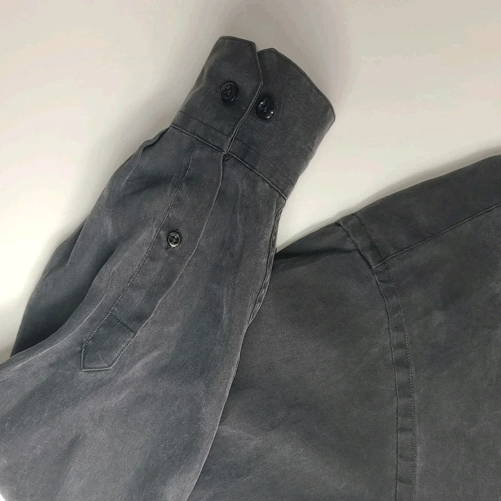 Pronto Uomo Men's Button Up Shirt Large Gray Long Sleeve Tencel Blend - Picture 6 of 7